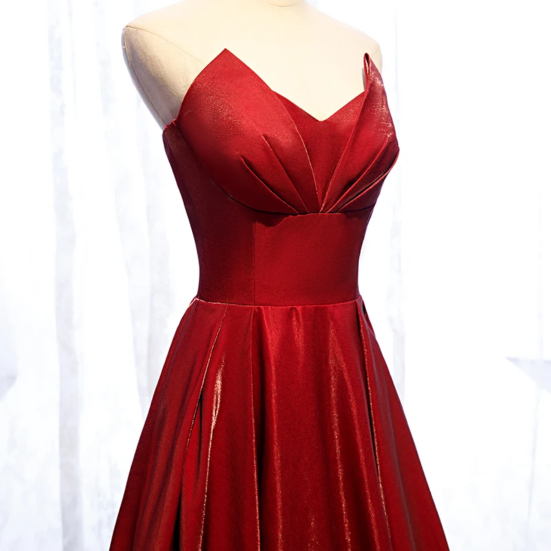 Robe De soirée rouge longue à lacets dans le dos, tenue De bal Vintage, pour femmes, 2020