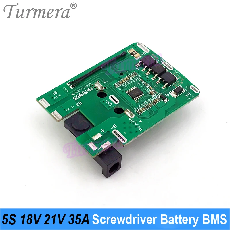 Turmera 5S 18V 21V 35A BMS 18650 bateria litowa Protect Board Balance z wtyczka DC do wiertarki elektrycznej śrubokręt baterie użyj