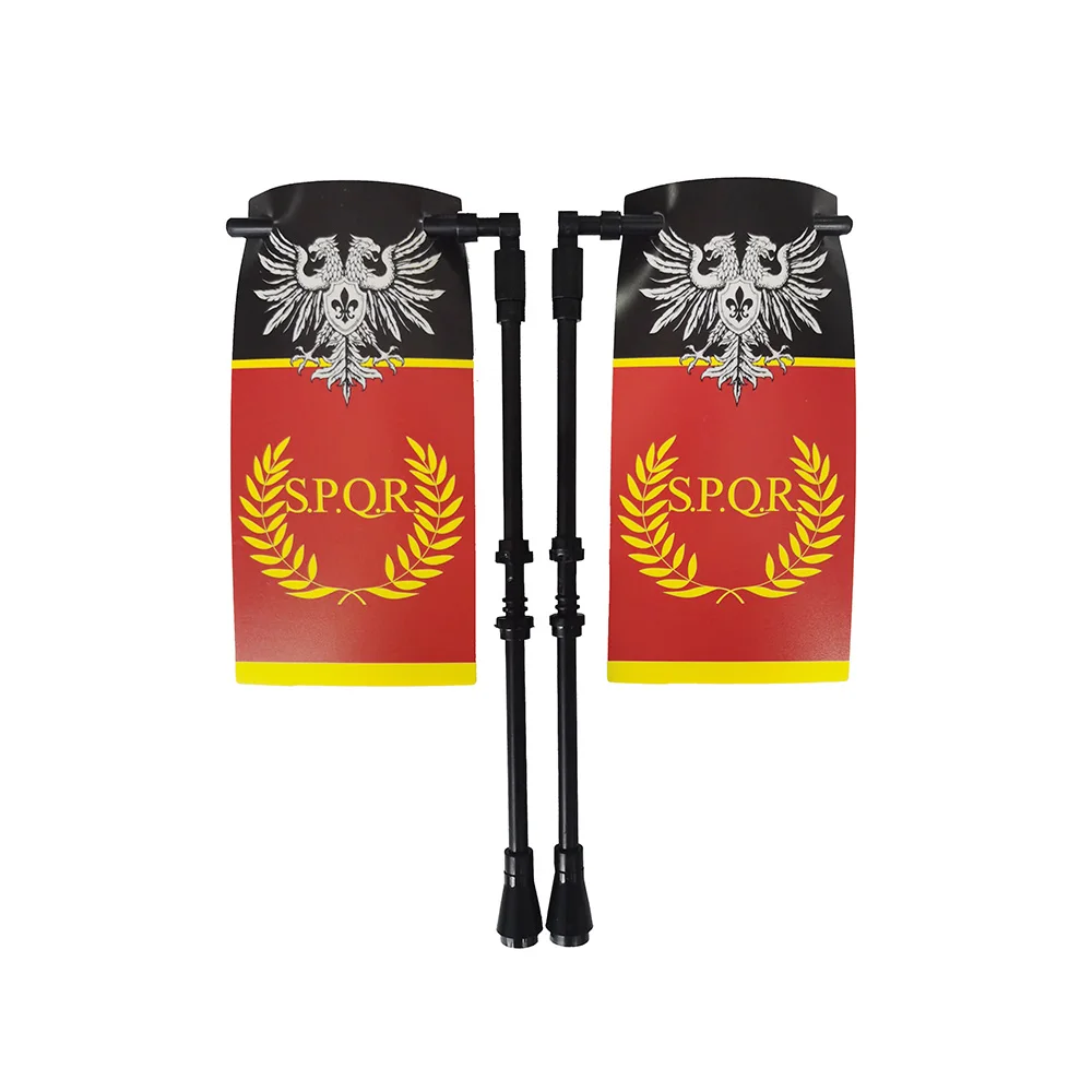 Große Flaggen für Gondor Elfen Rohan Mordo Durin Isengard Spartan Rom Flagman Warlords Infanterie Quadratische Bausteinfigur