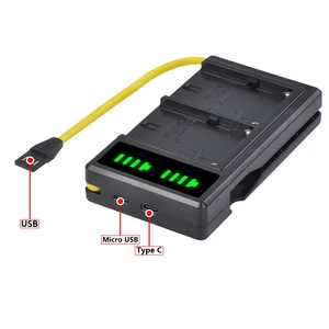 DuraProPro-Debate with energy indicator and double LED charger, NP-F Led Video Light, Sony CCD-RV100 Camera, 7800MAH, NP-F970 12 Main Sales Battery NPF970 - №10