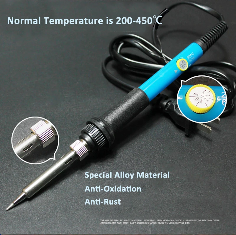Mini Soldeerbout Verstelbare Temperatuur Elektrische Soldeerbout Rework Station Mini Handvat Warmte Potlood Lassen Reparatie Gereedschap 60W