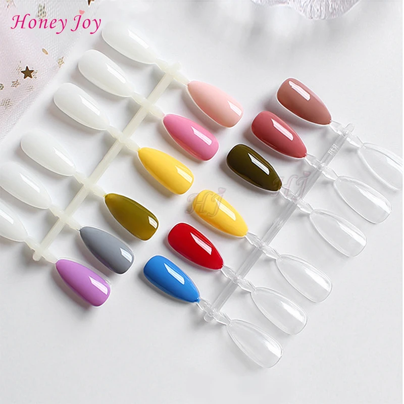 Hollow 120pcs/lot Almond Shape False Nail Tips for Polish Gel Display Color Display Card Chart Book Art Tools Salon Accessory