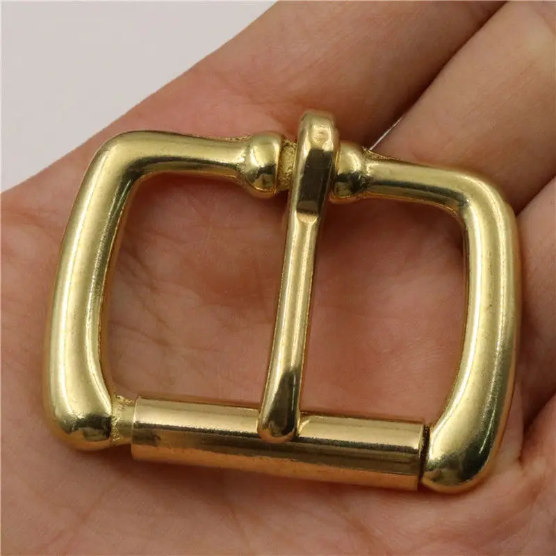 Solid Brass Metal Heel Bar Buckle End Bar Roller Buckle Rectangle Single Pin for Leather Craft Bag Belt Strap Webbing