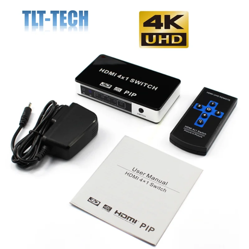 مفتاح 4K HDMI KVM USB ، مفتاح مع PIP/جهاز تحكم عن بعد ، متوافق مع التوصيل والتشغيل و EDID