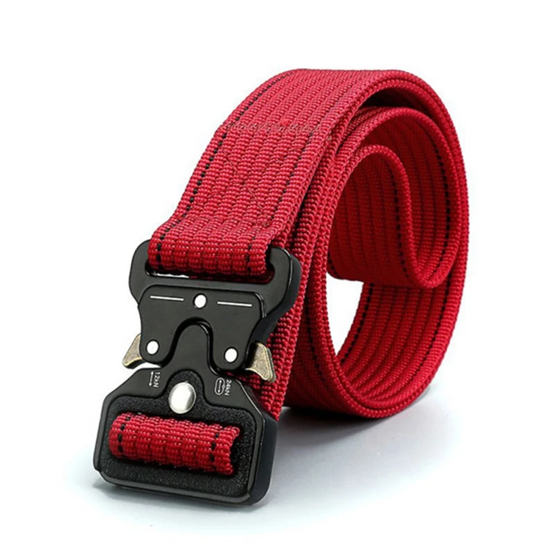 Tactical Nylon Belt Army Military Metal Buckle Men Outdoor Heavy Duty Hunting Training Accessories Waist Strap Red Orange Blue