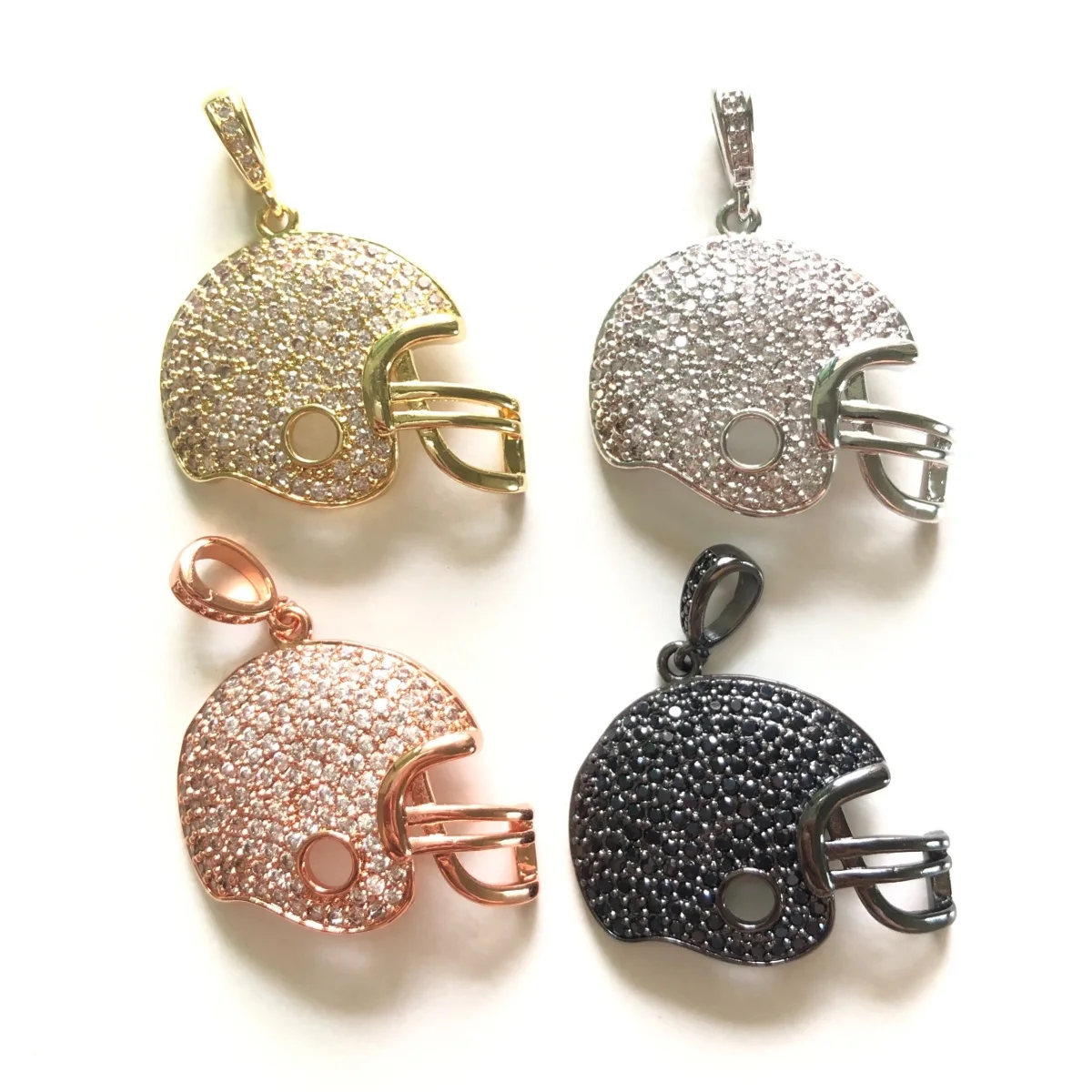 5pcs American Football Helmet Charm Pendants for Bracelet Necklace Making Super Bowl Sports Jewelry Handmade Craft DIY Accessory