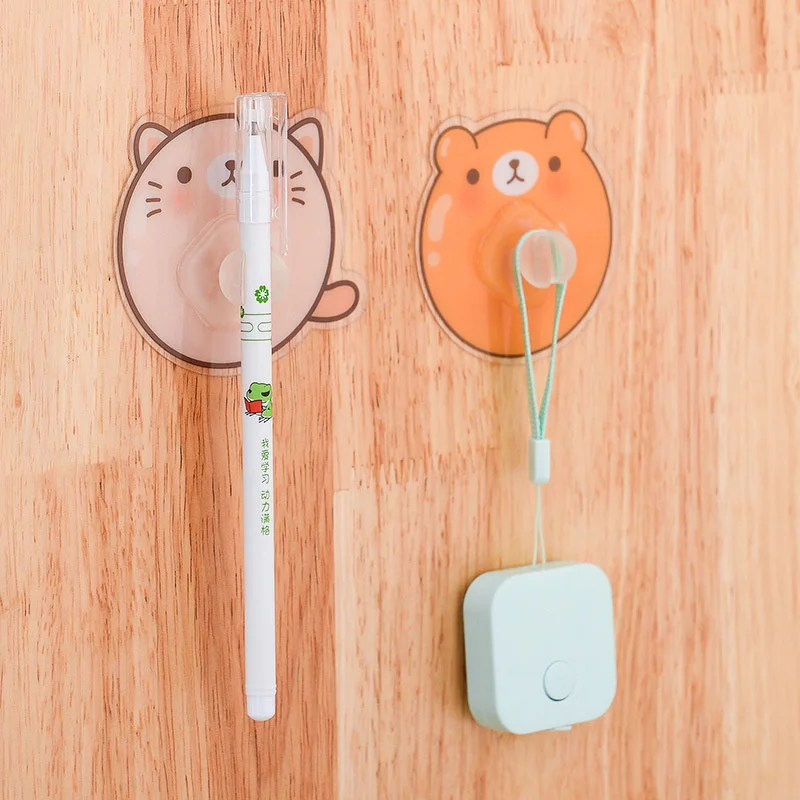 Cartoon Wall-mounted Toothbrush Holder Pencil Keychain Storage Holder Hook Shaver Organizer Tooth Brush Storage for Kids