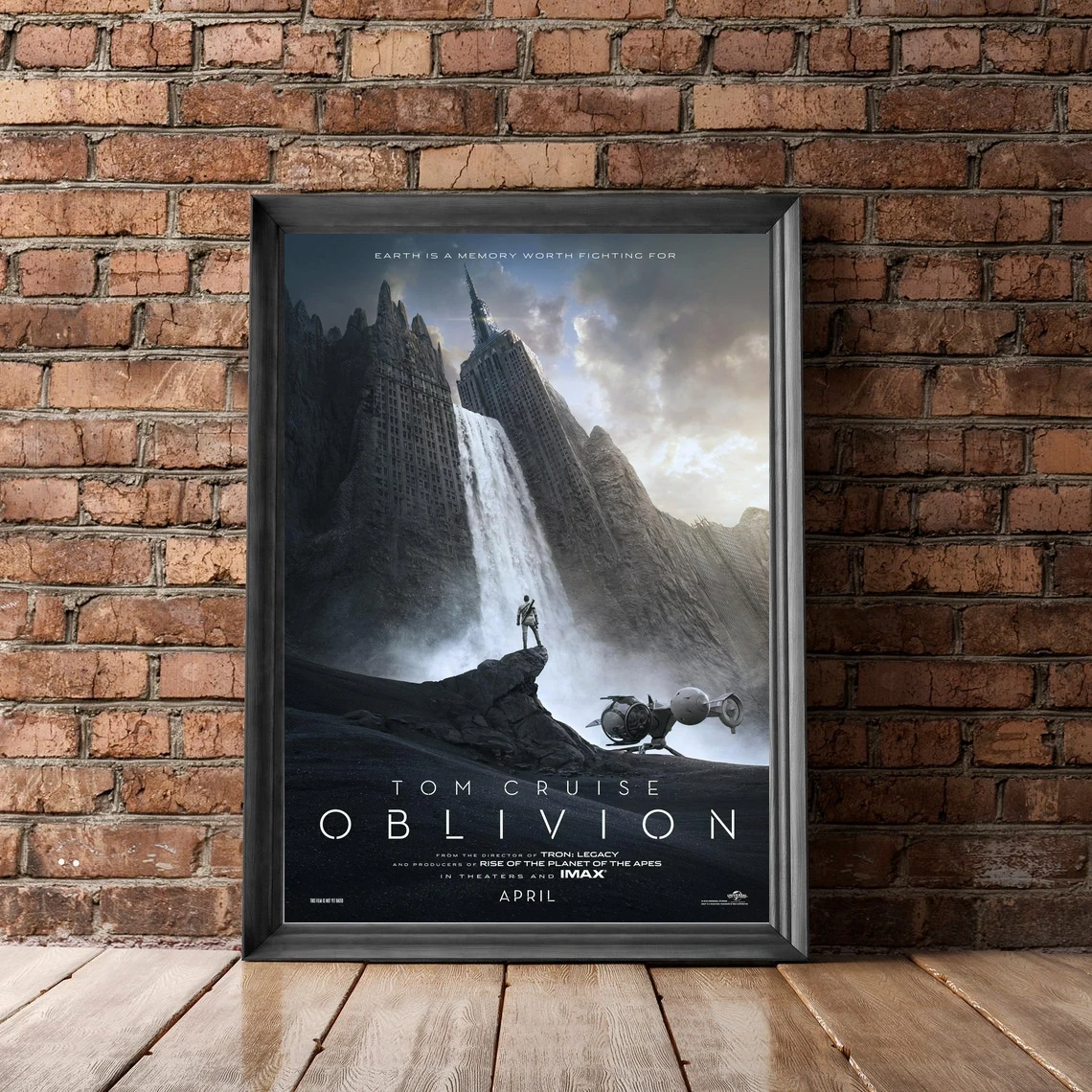 Oblivion Tom Cruise Earth Drone Alien Scavs Sci Fi Space Travel Art Deco Artwork Graphic Minimal Minimalist Movie Film Poster