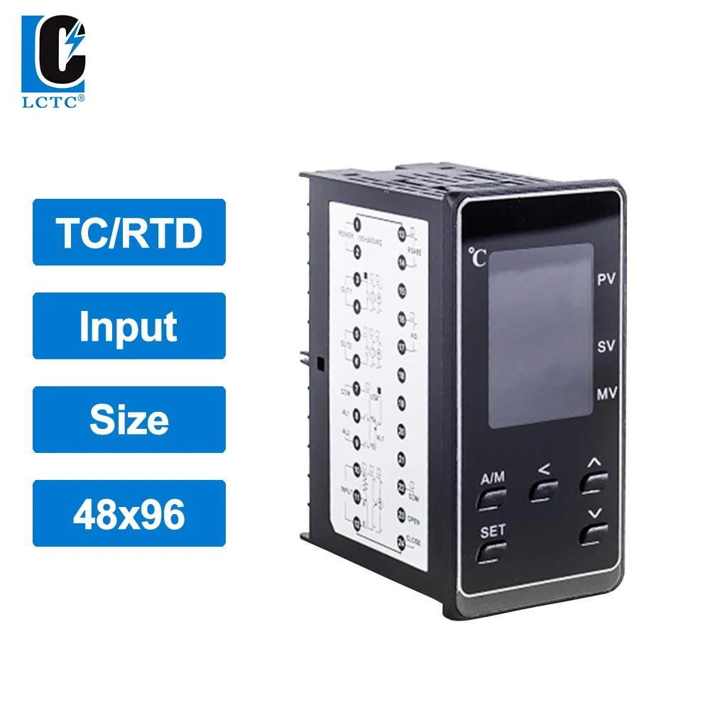 

TC/RTD input SSR/Relay/4-20mA output 48x96mm 50 segments programmable ramp soak LCD intelligent pid temperature controller