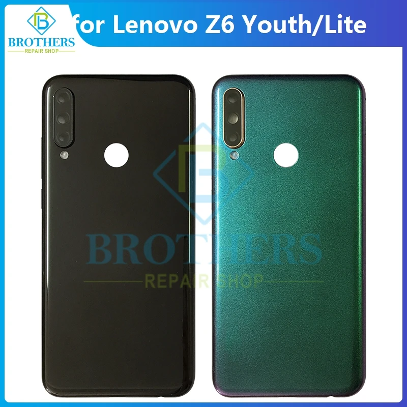 Back Cover for Lenovo Z6 Youth Z6 Lite Battery Housing Door Z6Lite Rear Case with Camera Glass Power Volume Buttons Fingerprint