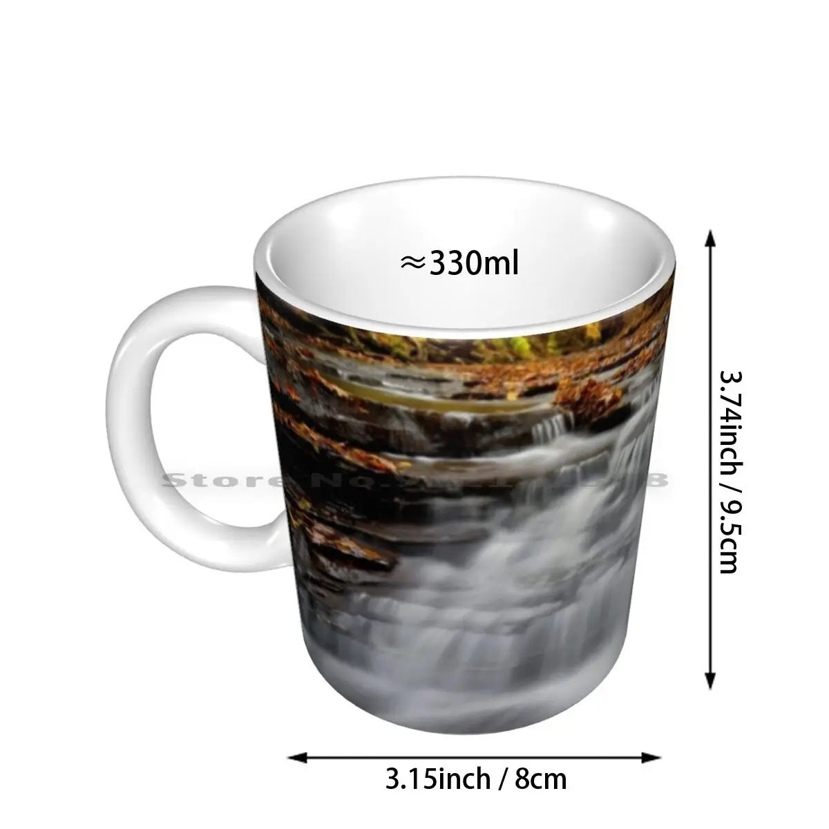 Autumn Waterfall Ceramic Mugs Coffee Cups Milk Tea Mug Hdr Waterfall Falls Brandywine Falls Fall Autumn River Forest Trees