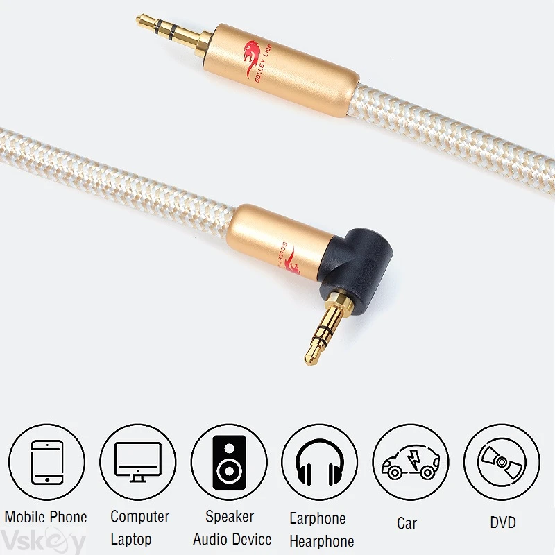 1/8 Male 3.5mm Audio Cable for Phone Computer Tablet Headphone Car Home HiFi Sound Auxiliary Stereo Speaker 3.5 Aux Cords