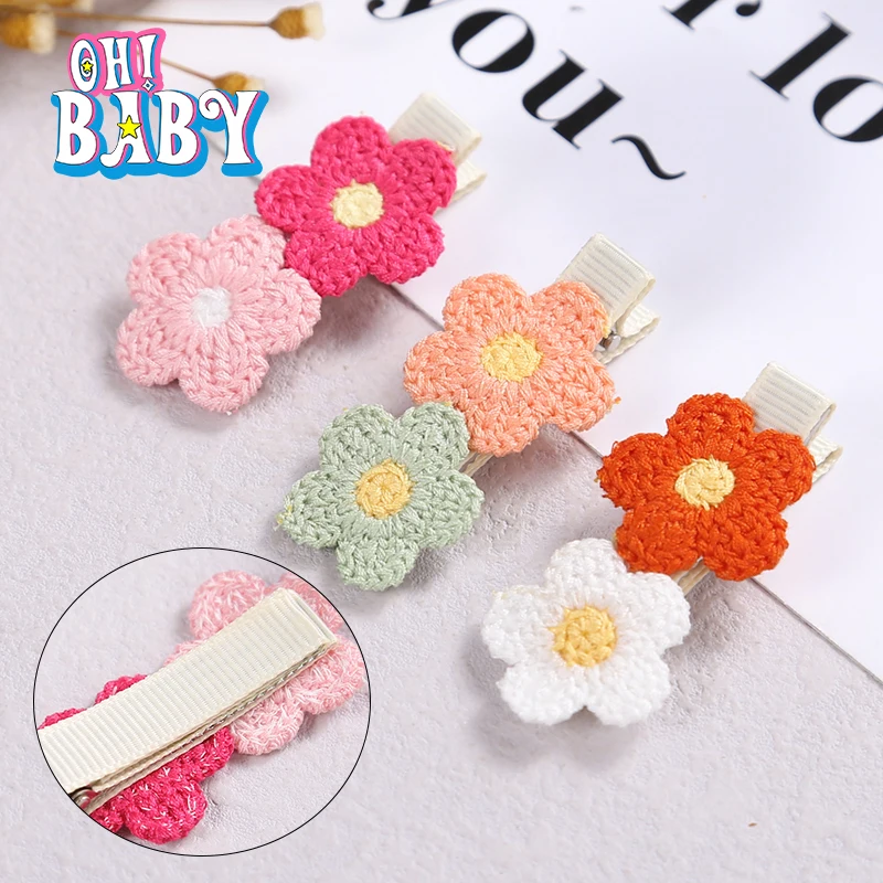 

1pcs Korea Double Flower Hairpins for Baby Girl Hair Clips Women Barrettes for Newborn Hairgrip Cute Kids Hair Accessories