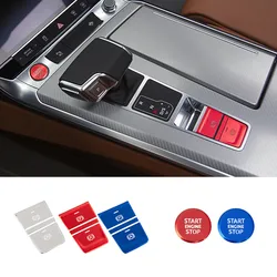 Car Console Gear Shift Engine Start Stop Button Circle Trim Auto H Button Decorative Cover For Audi A6 C7 C8 Interior Stickers