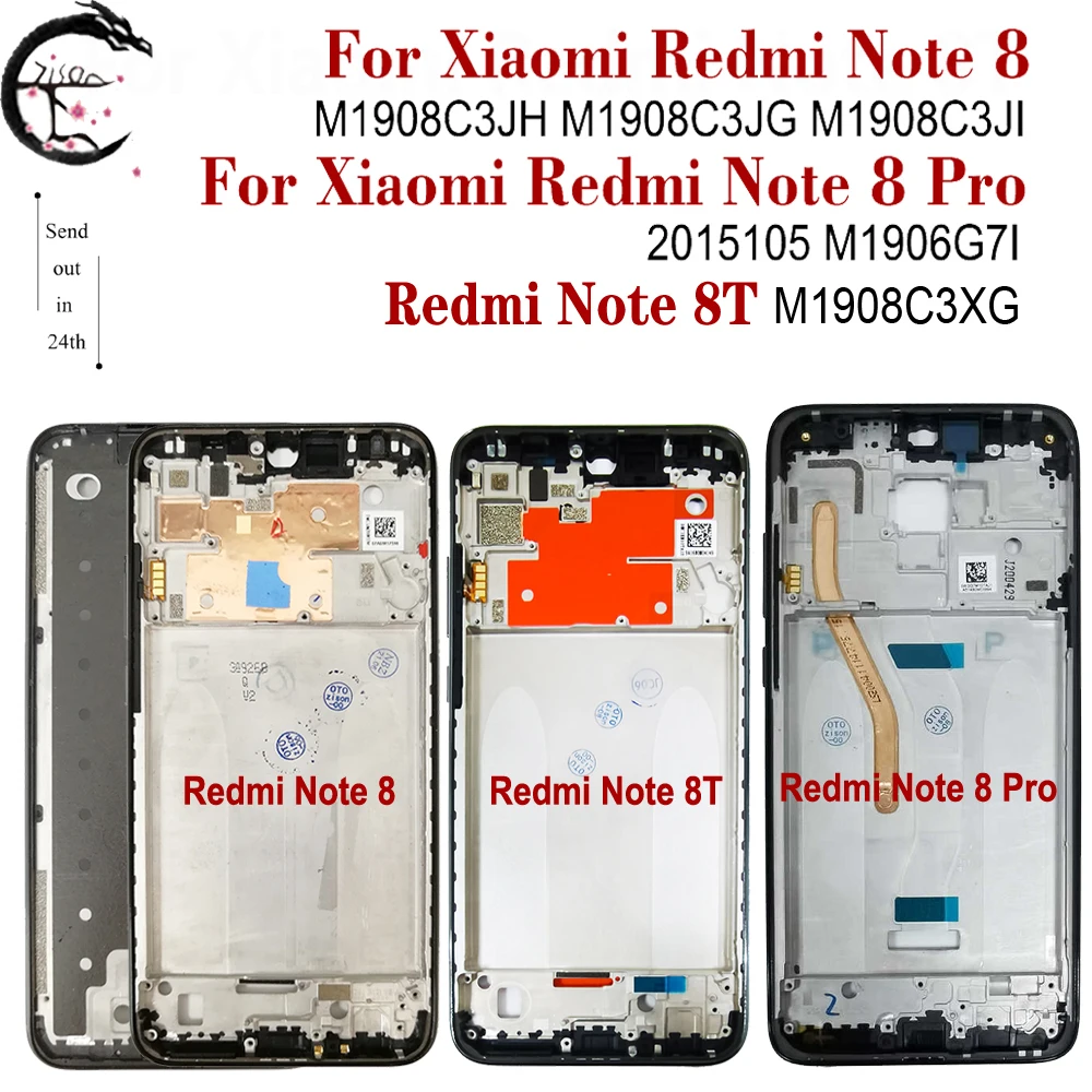 Middle Frame For Xiaomi Redmi Note 8 8T 8 Pro Frame Housing M1908C3XG M1906G7I M1908C3JH Phone Top frame Cover Replacement Parts