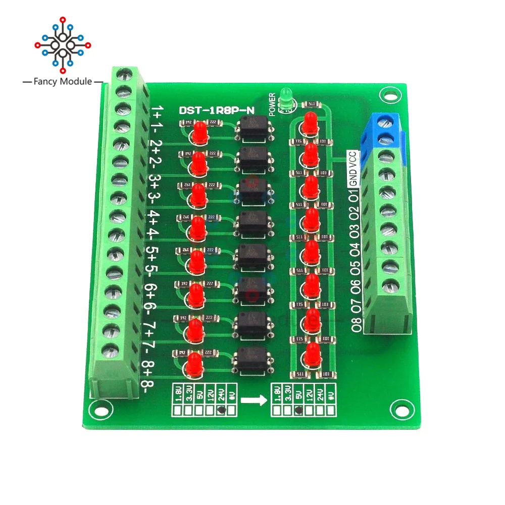 Imagem -06 - Diymore-optocoupler Módulo Isolamento Plc Signal Nível Tensão Conversão Board para Arduino Dst1r8p-n Canais 24v a 5v