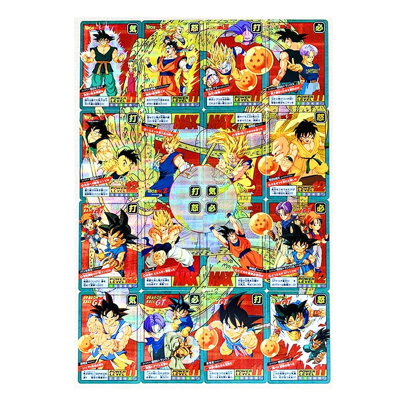 16pcs/set Reprint Dragon Ball Z Super Saiyan Fight Card 15-16 Rounds Toys Hobbies Collectibles Game Collection Anime Cards