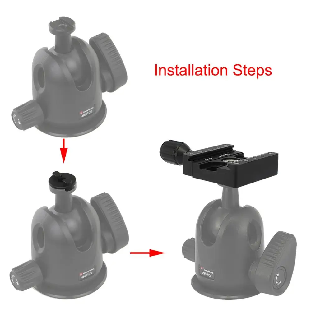 Haoge Boss Adapter Convert + CP-51 Clamp Fit Arca for Bogen Manfrotto Head RC2 System