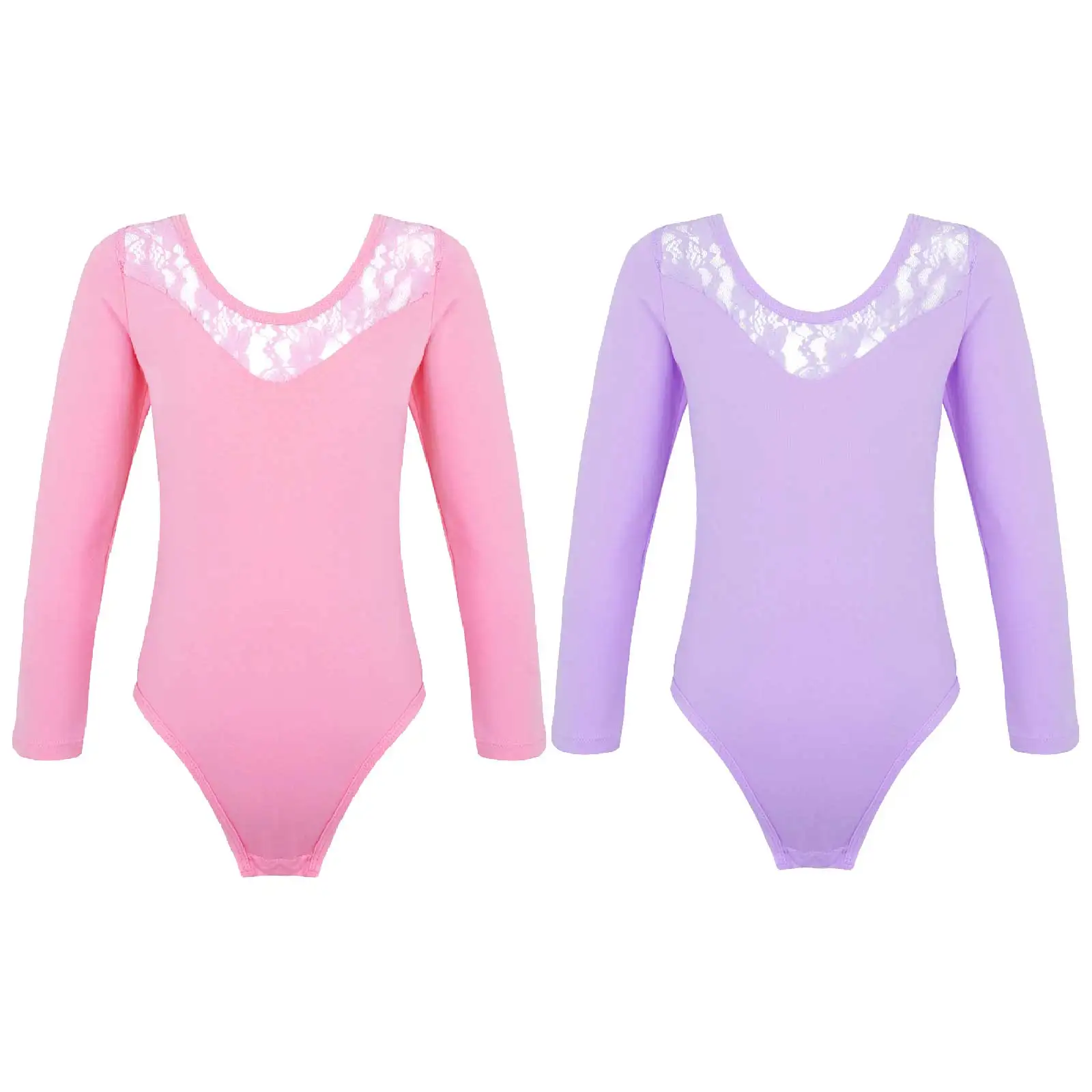 Children's Ballet Costumes Kids Long Sleeve Lace Turnpakje Dance Bodysuit Gymnastics Leotard for Girls Ballet Tutu Dancerwear