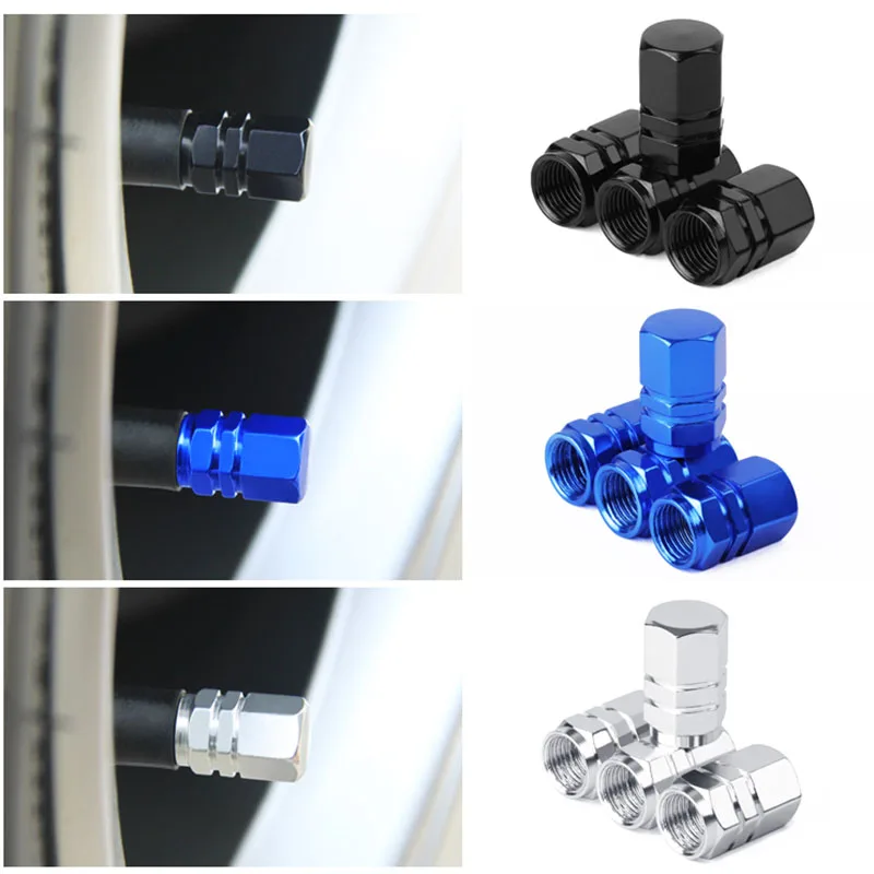 4PCS Bicycle Valve Caps Schrader Valve Caps Cars Motorcycles Trucks Bikes Wheel Tire Valve Stem Covers Bike Bicycle Accessories