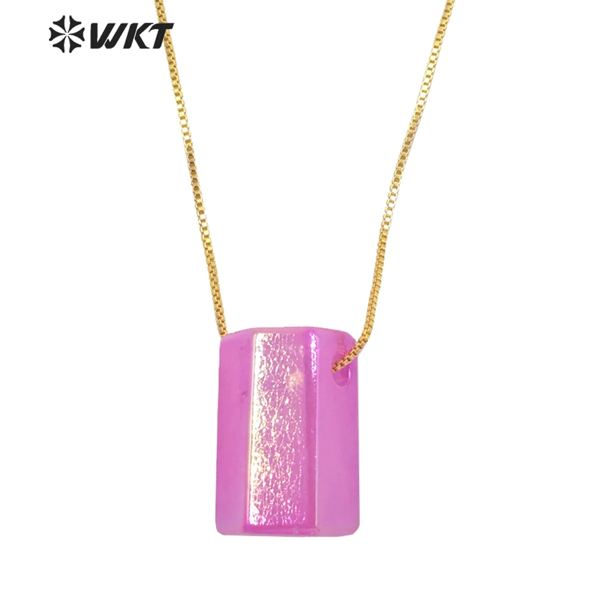 WT-N1320 2023 Fine Crystal Quartz With Aura Stone Colored Necklace Female Elegant And Colorful Cute Jewelry For Lady Chains