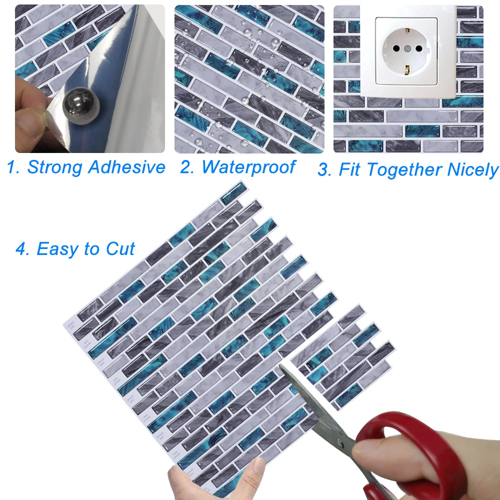 

Self Adhesive Sticker Wall Paper Tile Peel and Stick Backsplash Kitchen Bathroom Mosaic Wall Sticker vinyl Sticker Paper