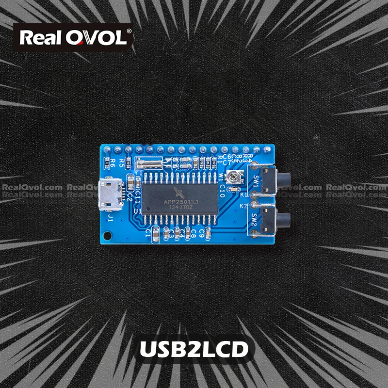 RealQvol FriendlyELEC USB port 1602 LCD Module for Pi (LCD2USB)