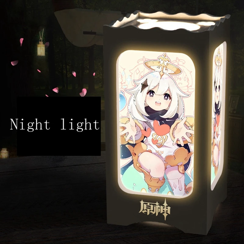 2021 New Genshin Impact ZHONGLI XIAO Two-dimensional Animation Peripheral Carved Night Light KEQING Birthday Gift