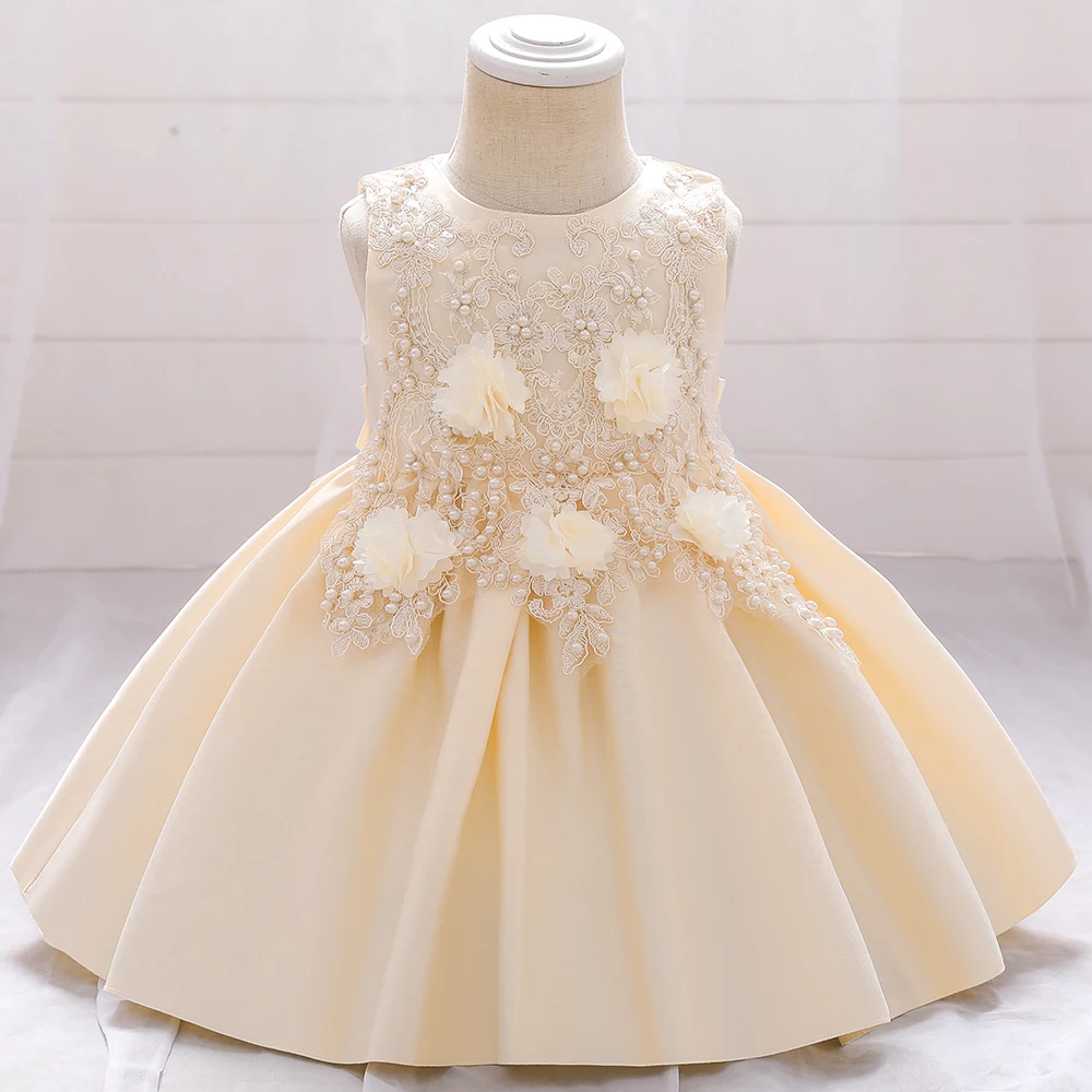 Baby Girls Summer Princess Dress Toddler Christening Gowns Kids Party Dresses Infant Baby Girl 1st Year Birthday Baptism Costume