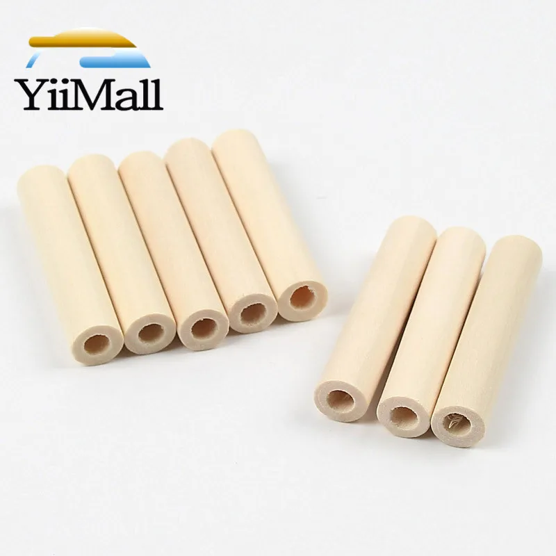 10pcs 50mm Natural-Color Wooden Round Hollow Tube Wood Beads For Jewelry Making Bracelet Pacifier Clip DIY Findings Accessories