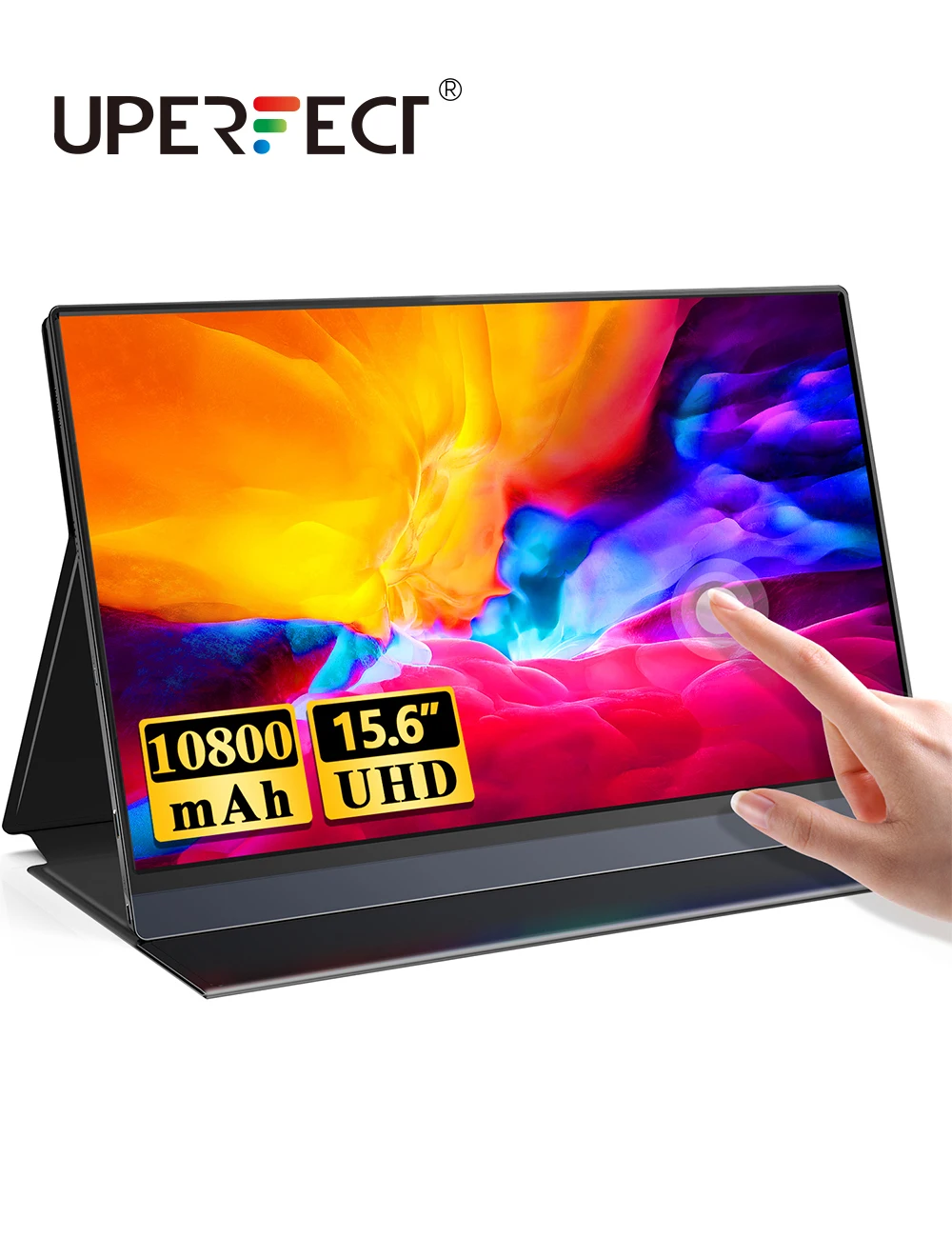 UPERFECT Built-in 10800mAh Battery 15.6inch Portable Monitor Touchscreen IPS 1080P FHD HDR Gaming Display USB C HDMI