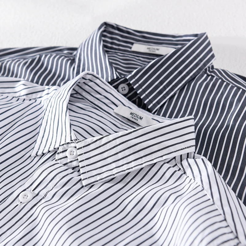 

New Italy designer long sleeved casual stripes shirts men brand trendy black shirt for men tops chemise camisa