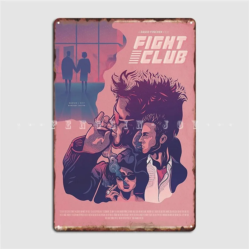 ملصقات لافتة معدنية للفيلم البديل 1999 في نادي القتال ، لوحات كلاسيكية في حانة البار