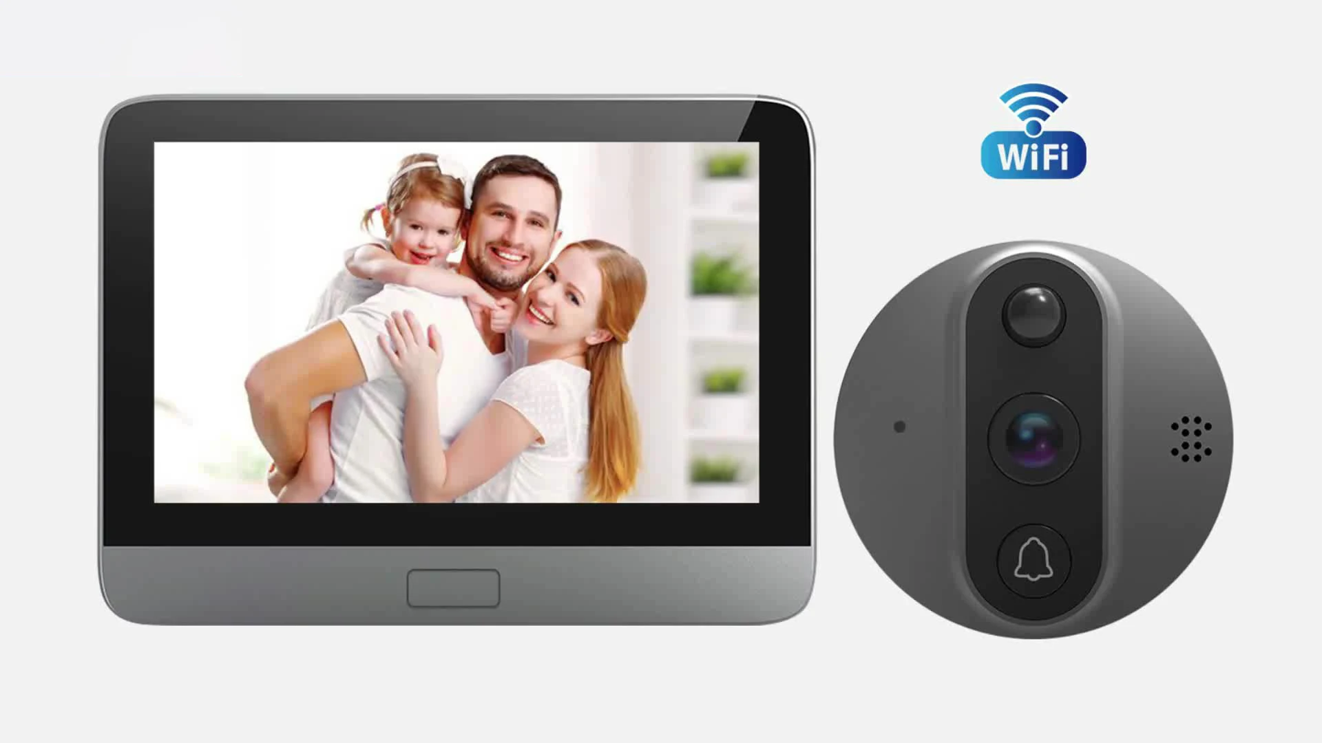 PIR Motion Detection Smart WiFi Video Doorbell Peephole Doorbell Viewer Home Security Monitor Detection Tuya APP Remote Control