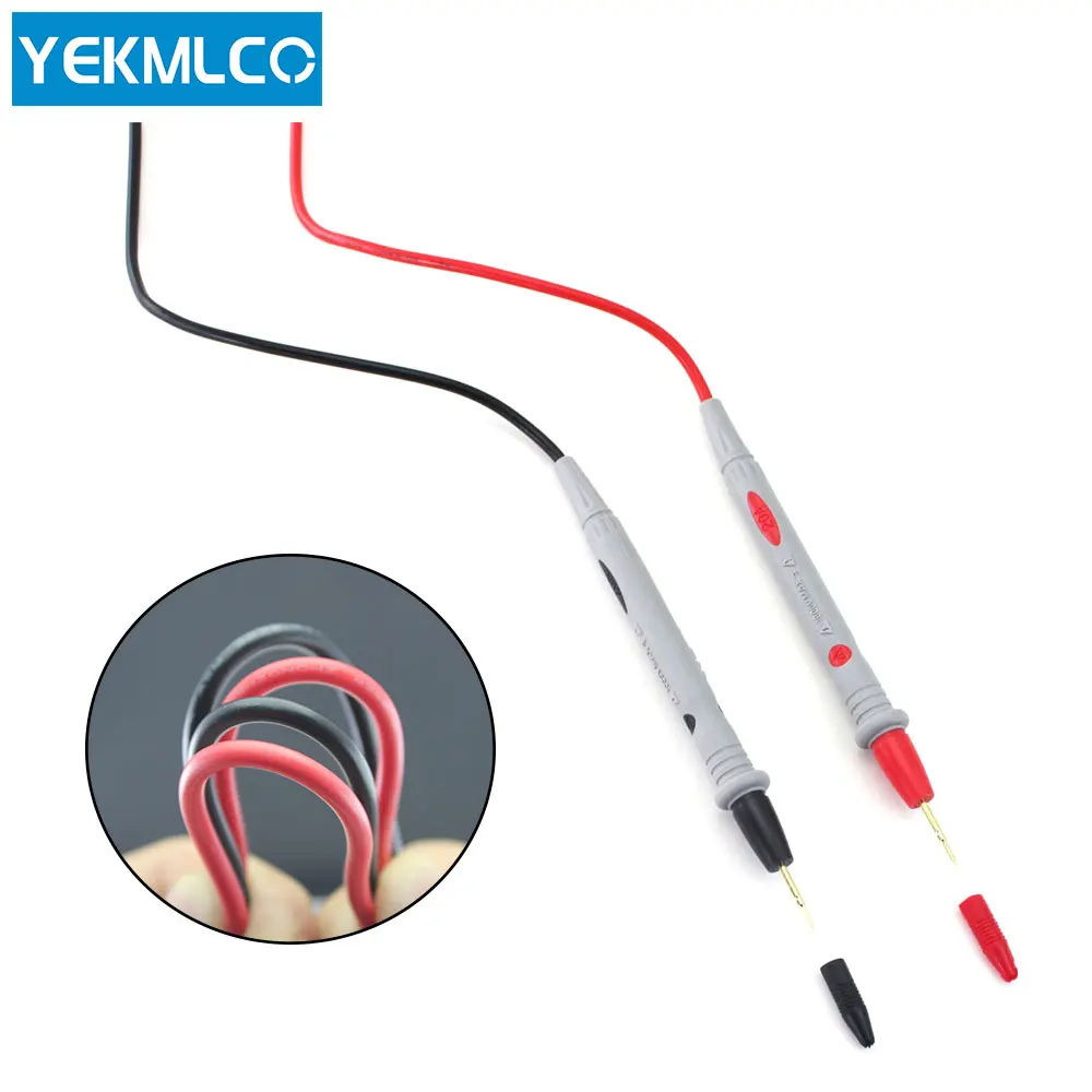 YEKMLCO cavi per Test multimetro 20A 1000V puntali per Test sonda Pin per multimetro digitale punta dell'ago affilata sonda per Test cavi in Silicone