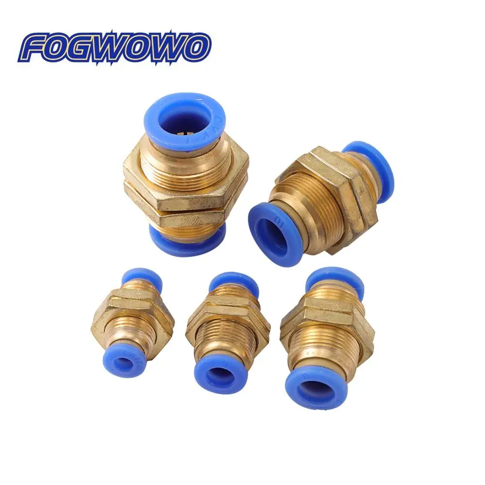 5 Pcs Garden Irrigation Quick Connector 4/6/8/10/12mm Slip Lock Straight Bulkhead Connector Pneumatic Pipe Quick Joint
