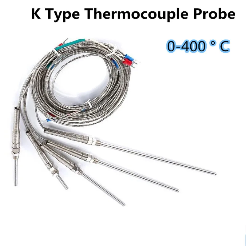 1 pcs 5 meter K type Thermocouple Stainless Steel probe Thermocouple Threads size 8mm Thermocouple 0~400C Temperature Sensor