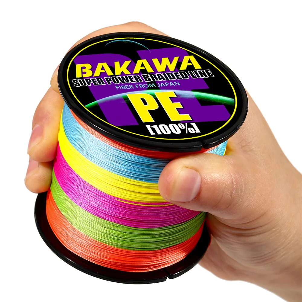 BAKAWA 300M to 1000M 8 Strands Super Strong 4 Braided Fishing Lines PE Multifilament Lines for Carp Fishing Wire Rope Cord Pesca