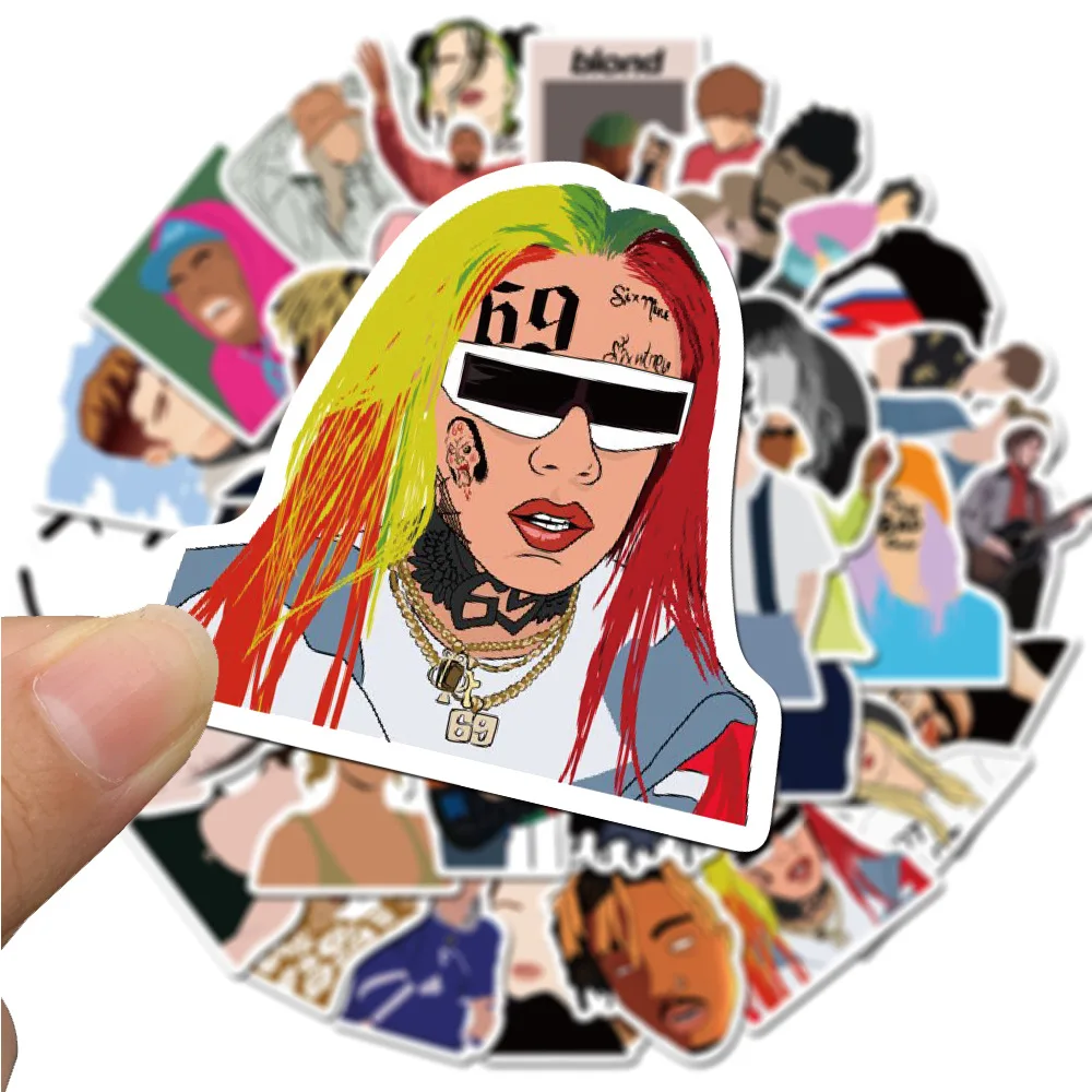 50 Pcs Musician Series Stickers Aesthetic Journal XXXtentation TheWeeknd CharliePuth 6ix9ine Marshmello BrunoMars Stickers Diary