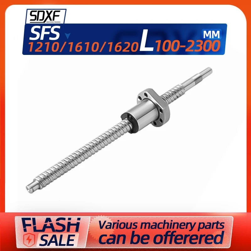 Silencer nut SFS1210/1610/1620 100-2300mm ballscrew with SFS type ball but 10/20mm lead for CNC kit ball nut and end machined