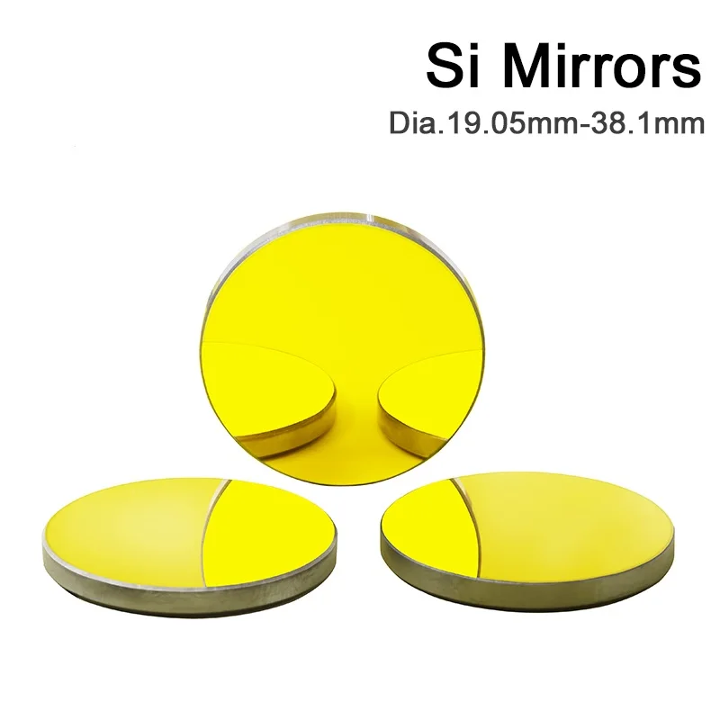 3PCS Si CO2 Laser Mirror Gold-Plated Silicon Laser Engraver Dia 19.05 20 25 30 38.1MM For Co2 Laser Cutter Machine Mirror Mount