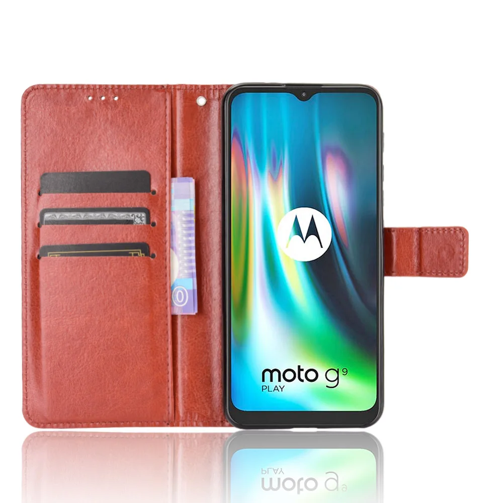 Für Motorola Moto G9 Spielen Fall klassische Flip Luxus Brieftasche PU Leder Telefon Taschen Für Motorola Moto G9 Spielen G 9 G9Play Fall Abdeckung