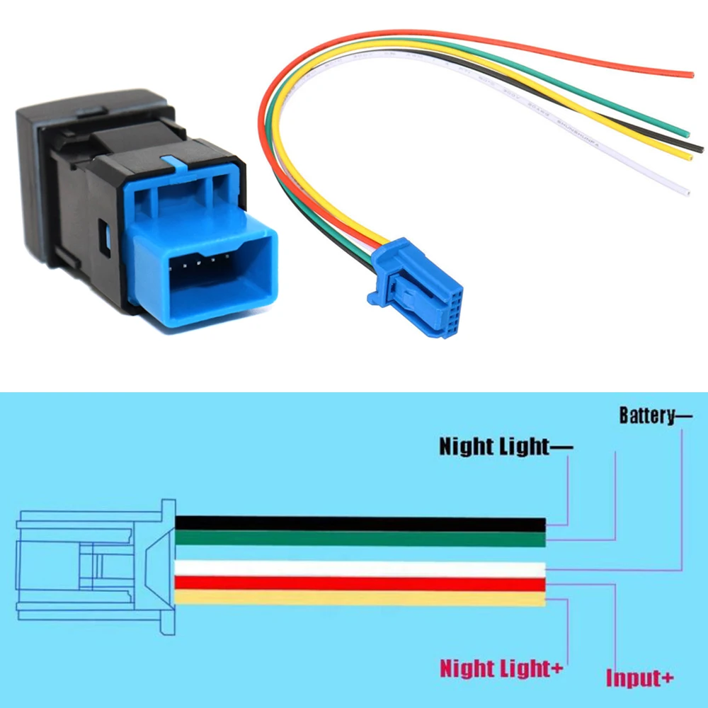 New Dash Push Button Switch Blue LED Light 12V 22 x 22mm for Toyota Camry Hiace Corolla RAV4 Land Cruiser Prado 150 Series Altis