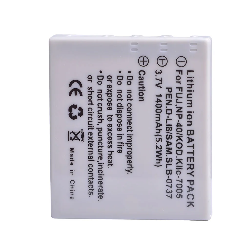 1400mAh Bateria para Fujifilm NP-40 F610 F650 F455 F700 F810 F811 J50 Z2 Z3 Z5fd Câmera como KLIC-7005 D-Li85 D-LI8 SLB-0737 NP-40