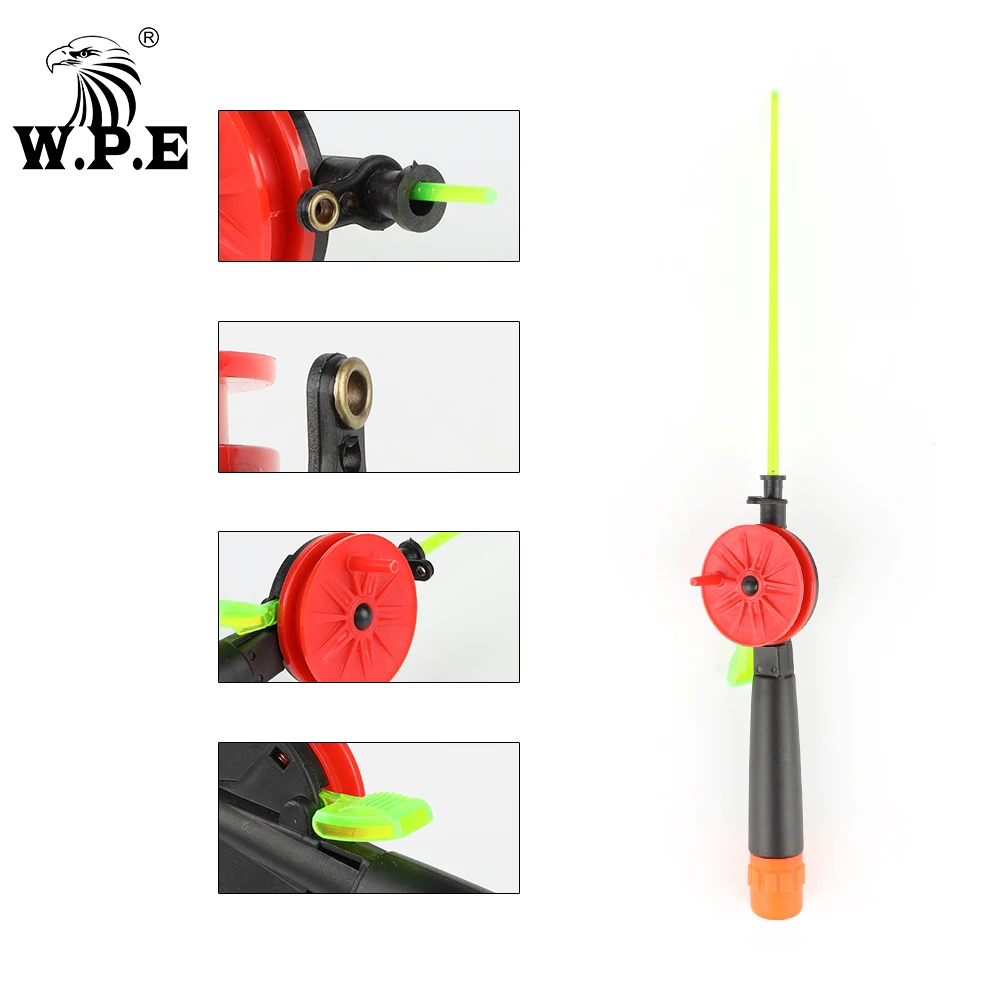 W.P.E 1set/1pcs Ice Fishing Rod 38cm Outdoor Portable Fishing Rod Portable Winter Fishing Rod Fishing Accessories Tackle Pesca