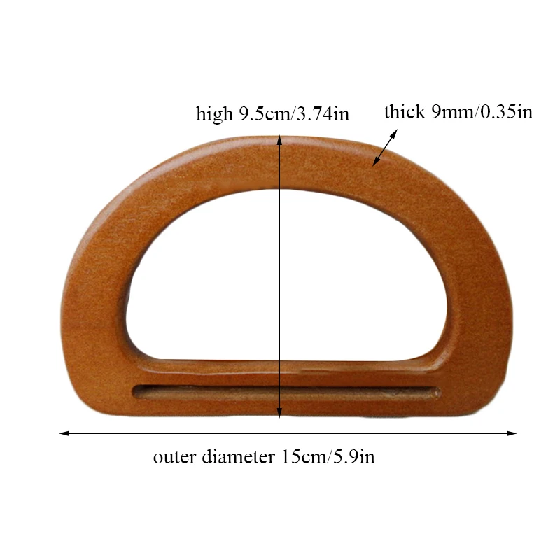 

1Pc Nature Wooden Bag Handle O Bag Handles Replacement Diy Handbag Tote Handles Purse bags Classic Straps Bags Accessories