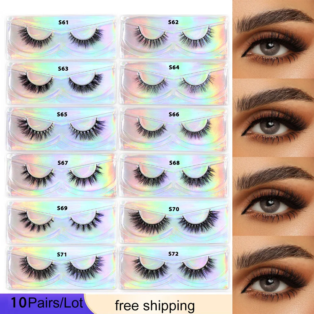 10pairs/lot 3D mink lashes natural long Fake eyelash wispy thick false eyelashes reusable eyelash wholesale items for business