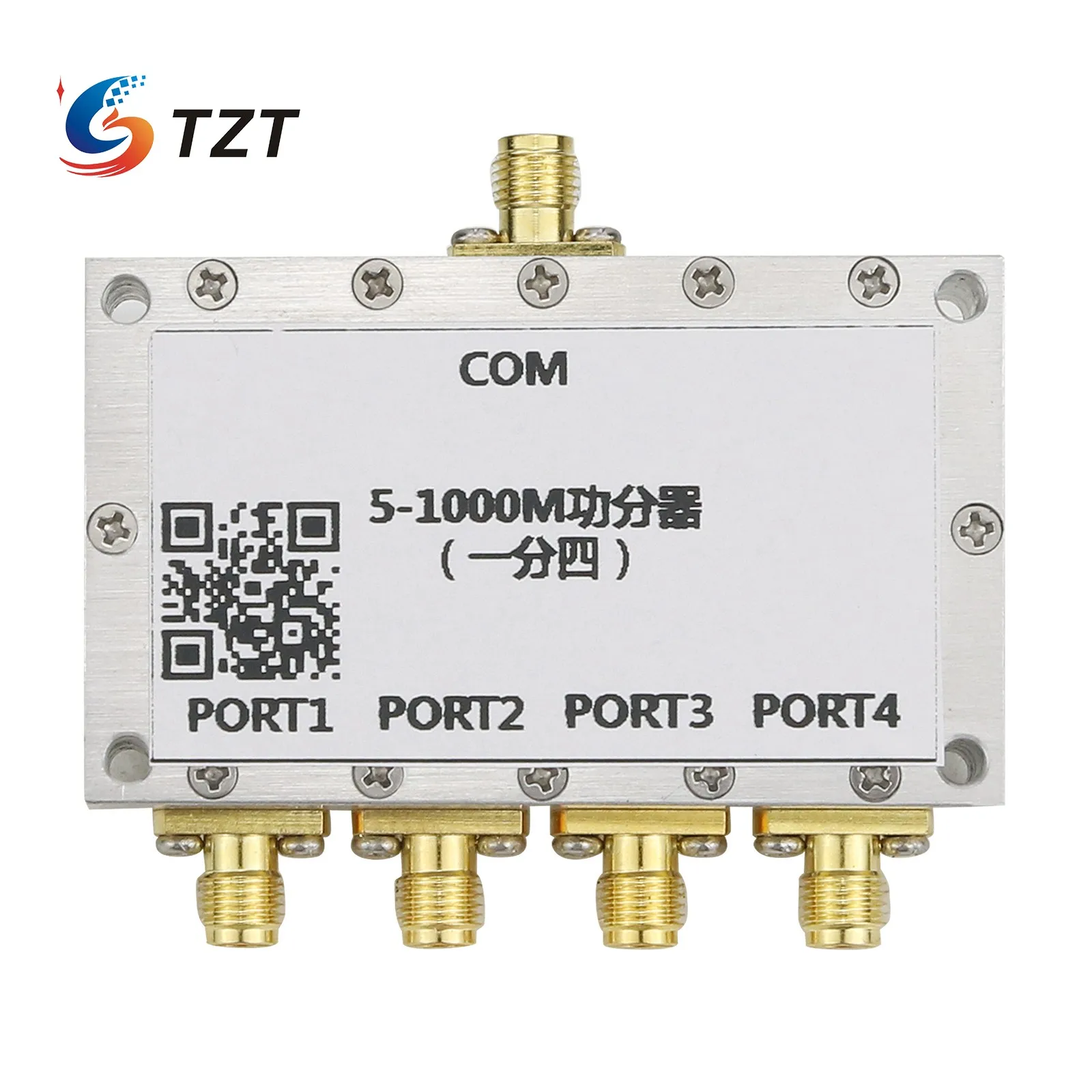 

TZT QM-PD4-05100S RF Power Divider Power Combiner 5-1000M Power Splitter SMA Connector One To Four