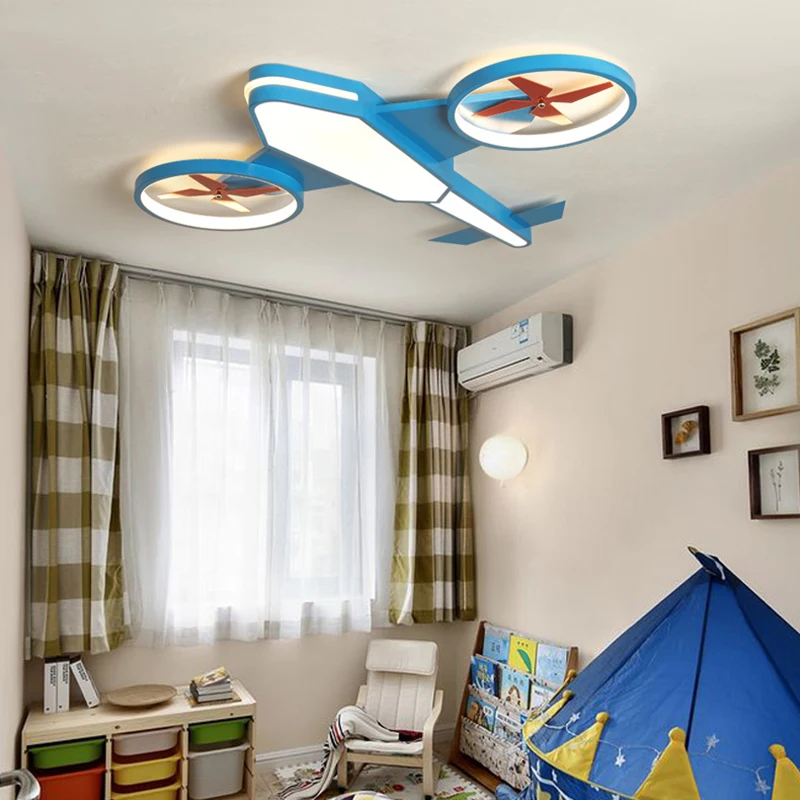 Aircraft kids nordic children\'s room bedroom decor led lamp lights for room dimmable ceiling light home decoration lamparas