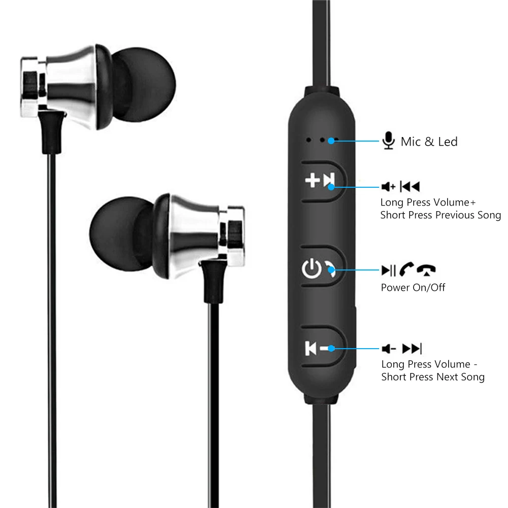 Wireless Bluetooth-compatible Earphones Sport Magnetic Earpiece Fone De Ouvido For IPhone Xiaomi Huawei Honor Samsung Redmi